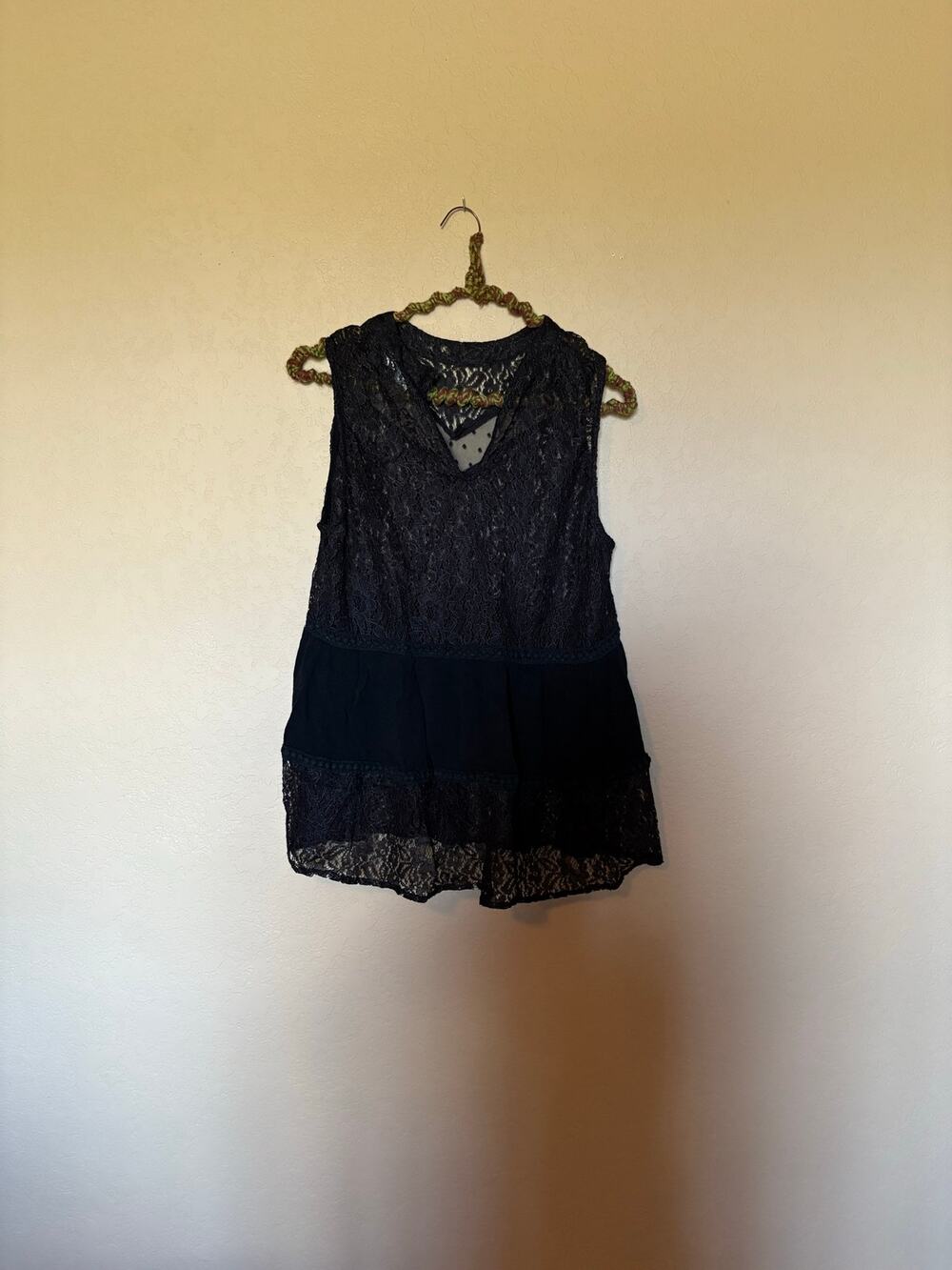 Umgee Black laced See through tunic overlay